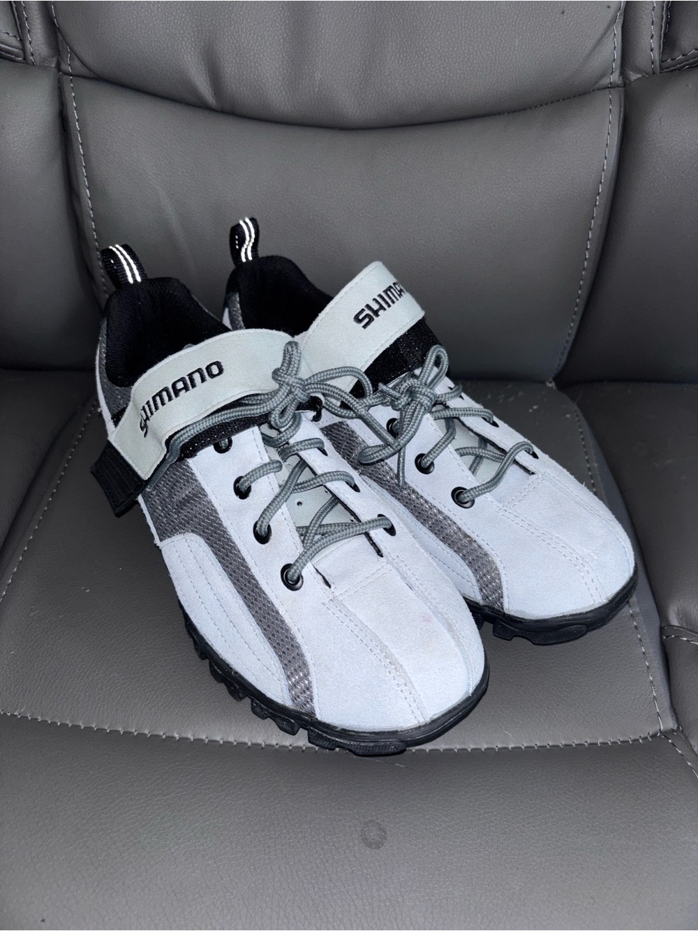 Shimano White and Black Men’s Athletic Cycling Shoes